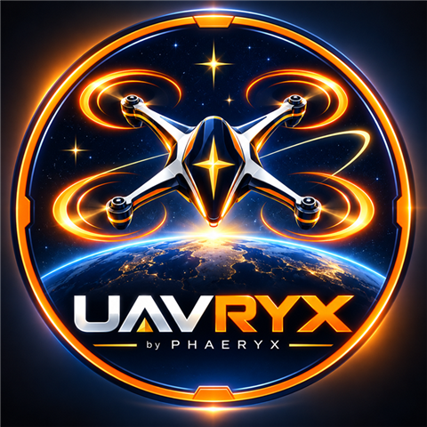 UAVRYX by PHAERYX drone and space logo